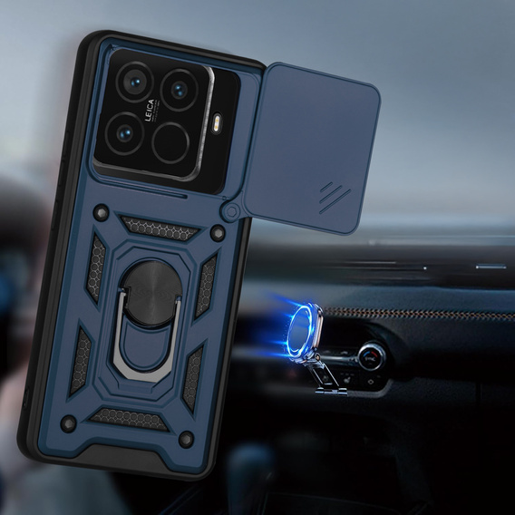 Etui pancerne do Xiaomi 15T Pro, CamShield Slide, niebieskie