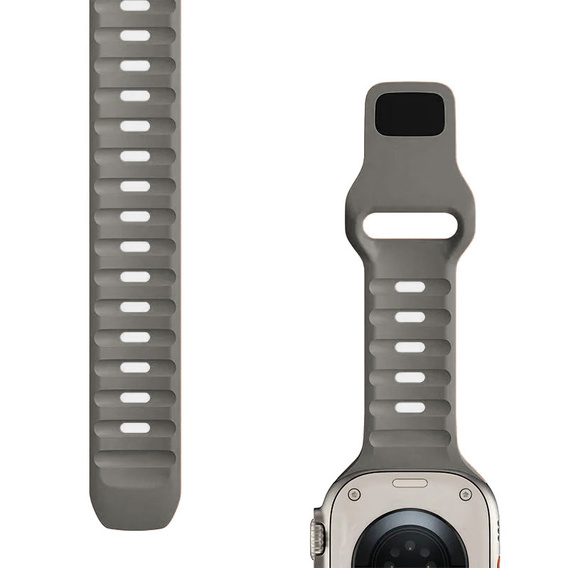Pasek Silikonowy do Apple Watch 1/2/3/4/5/6/7/8/9/10/11/SE Ultra 1/2/3 42/44/45/46/49mm, Szary