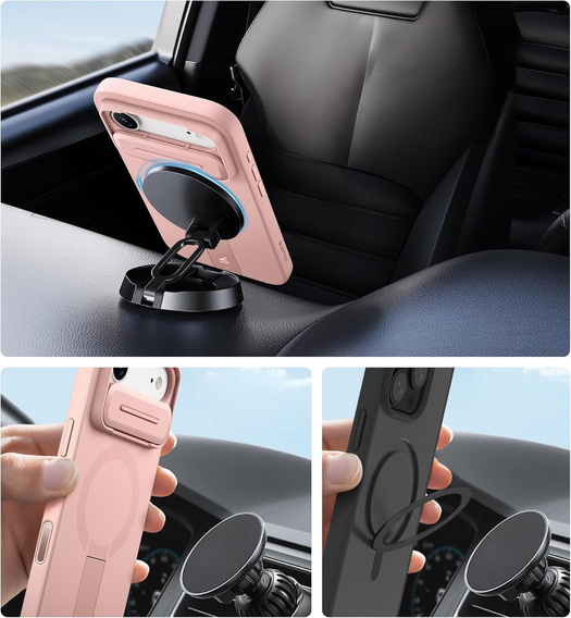 Etui do iPhone Air, Suritch Shockproof, do MagSafe – różowe