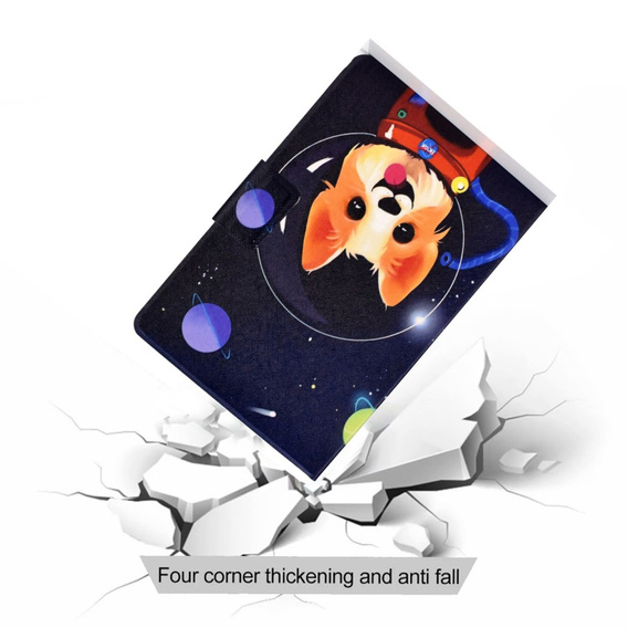 Etui do Lenovo Tab M10 Plus 10.6 Gen 3 TB-125F TB-128F, Stand Case Card Slot, astronaut dog