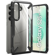 Etui Ringke Fusion X do Galaxy S25+ Plus, Czarne + Szkło Hartowane 9H