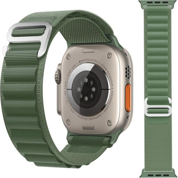 Pasek Nylonowy do Apple Watch 1/2/3/4/5/6/7/8/9/10/11/SE 38/40/41/42mm, Zielony