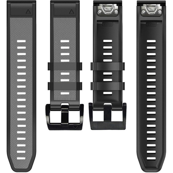 Pasek Silikonowy Quickfit 22mm do Garmin, Szary / Czarny