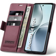 Etui do Realme 14 Pro+ 5G, ERBORD Glossy Litchi, portfel z klapką, czerwone