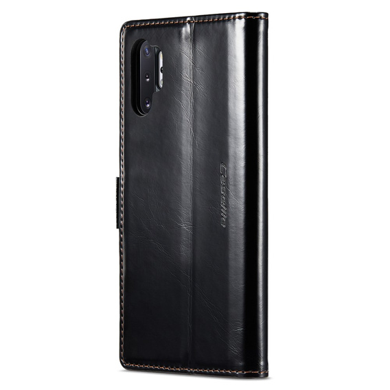 Etui z klapką CASEME do Samsung Galaxy Note 10 Plus, Waxy Textured, czarne