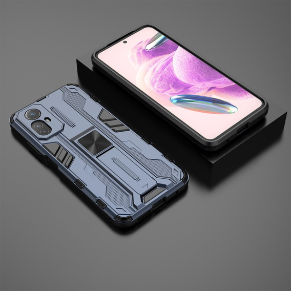 Etui do Xiaomi Redmi Note 12S 4G, Military kickstand, niebieskie