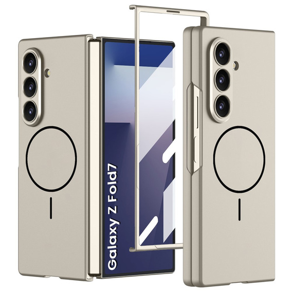 Etui do Samsung Galaxy Z Fold7 5G, GKK Slim Camshield, do MagSafe, tytanowe szare