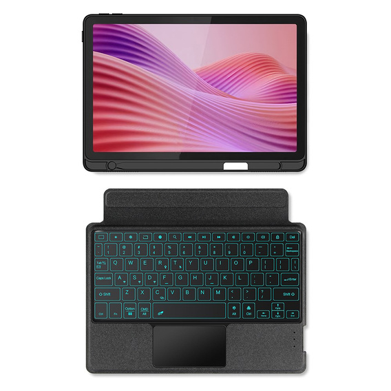 Etui z klawiaturą do Lenovo Tab 10.1 (2025), czarne