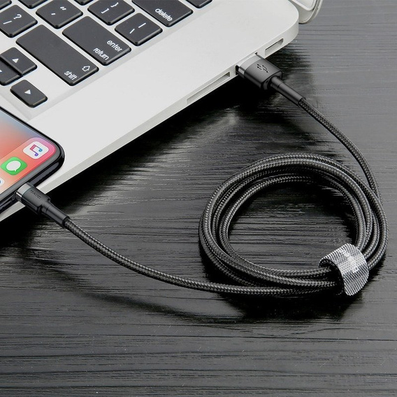 Baseus Cafule – kabel USB-A do Lightning 0,5 m 2,4A - szaro-czarny