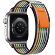 Pasek Nylonowy do Apple Watch 1/2/3/4/5/6/7/8/9/10/11/SE Ultra 1/2/3 42/44/45/46/49mm, Tęczowy