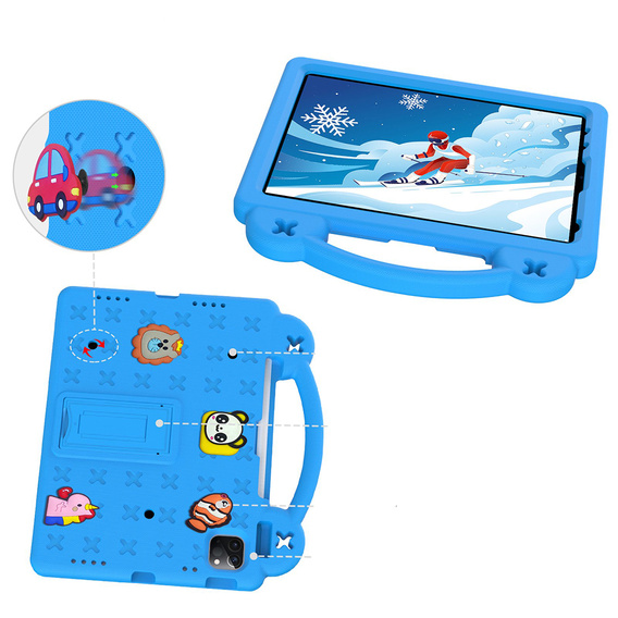 Etui do iPad 11" 2025 A16 (11 gen.) / iPad 10.9" 2022 (10 gen.), Cute Patterns, z podstawką, Niebieskie