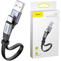 BASEUS  Płaski Kabel USB Type-C SC5A/QC3.0 23cm - Black
