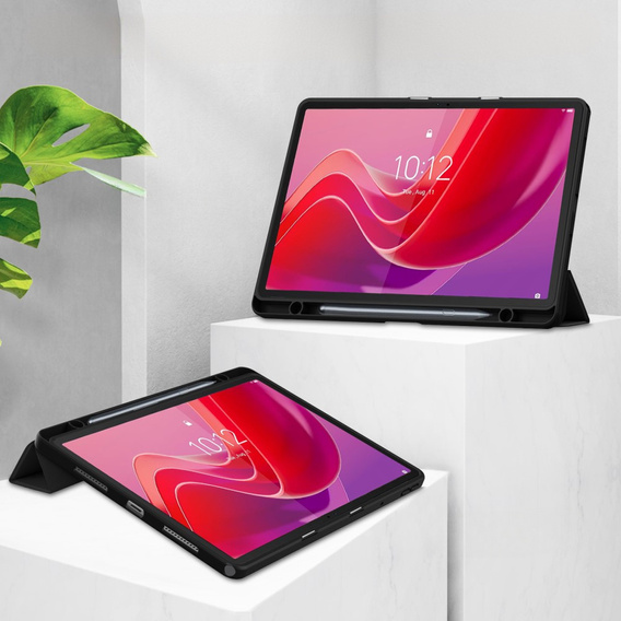 Etui z przezroczystym akrylowym tyłem i miejscem na rysik do Lenovo Tab M11 – czarne