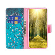 Etui z klapką do Motorola Moto G84 5G, Wallet, Sakura niebieskie