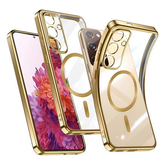 Etui do Samsung Galaxy S20 FE, Electro MagSafe, złote + Szkło na ekran