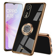 Zestaw Etui do Oppo A78 5G, Electro Ring, Czarne + szkło