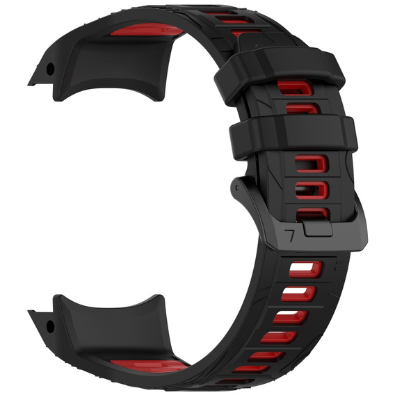 Pasek silikonowy do Garmin Instinct 3 Solar / Instinct 3 AMOLED 45mm – sportowy, czarno-czerwony