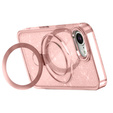 Etui do iPhone 16e, Glittery Magnetic Kickstand, różowe