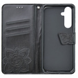 Etui z klapką do Samsung Galaxy S23 FE, Butterfly, czarne