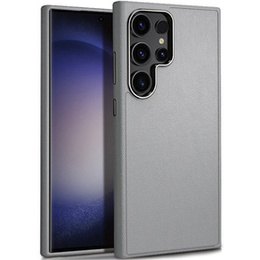 Etui skórzane do Samsung Galaxy S24 Ultra, leather hybrid, Szare