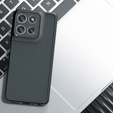 Etui do Motorola Moto G56 5G, z ochroną aparatu, przezroczyste z czarną ramką