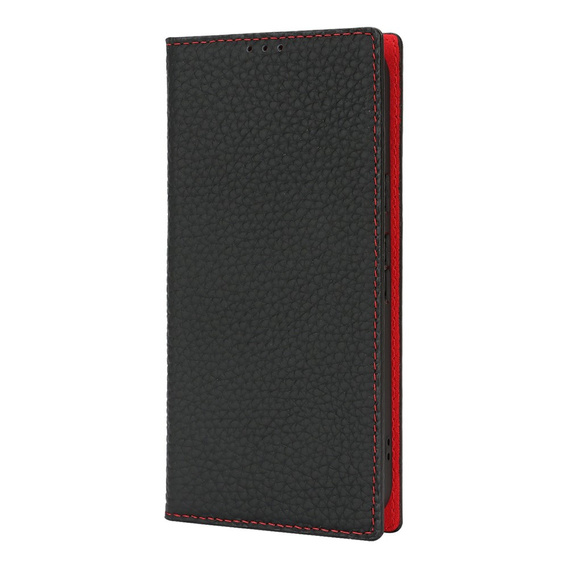 Etui z klapką do Google Pixel 10 Pro XL, Litchi Skin Grain, czarne