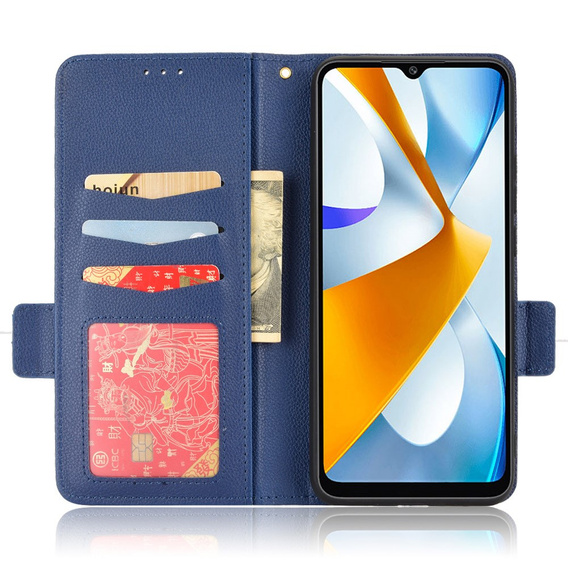 Etui Wallet do Xiaomi Poco C40 4G, Magnetic Clasp - Blue