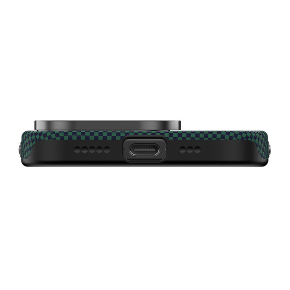 Etui BENKS Kevlar do iPhone 15 Pro, Magnetic Armor Pro Aurora 600D B061, do MagSafe, zielone