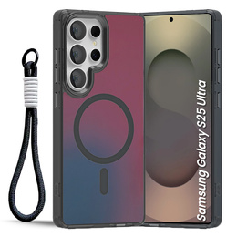 Etui do Samsung Galaxy S25 Ultra MagSafe Laser TPU z paskiem – czarne/kolorowe