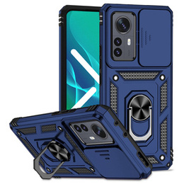 Etui do Xiaomi 12 Pro, z ringiem podstawką i ochroną aparatu, niebieskie