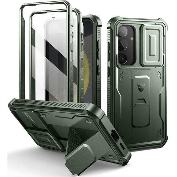 Etui pancerne do Samsung Galaxy S24 Plus, Dexnor Full Body (Two Frames), zielone
