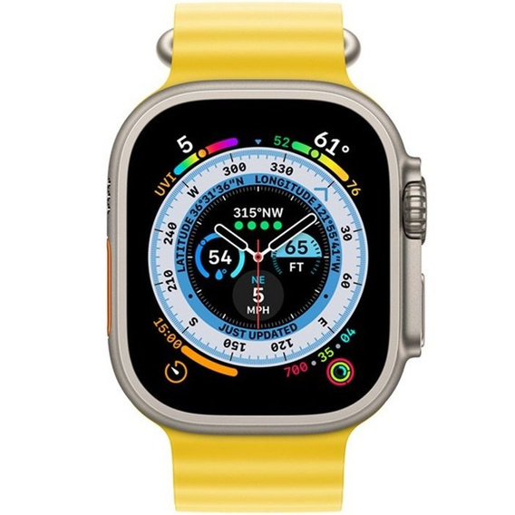 Pasek Silikonowy do Apple Watch 1/2/3/4/5/6/7/8/9/10/11/SE Ultra 1/2/3 42/44/45/46/49mm, Żółty