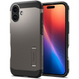 Etui Spigen do iPhone 16, Tough Armor Mag MagSafe, szare + Szkło Hartowane 9H