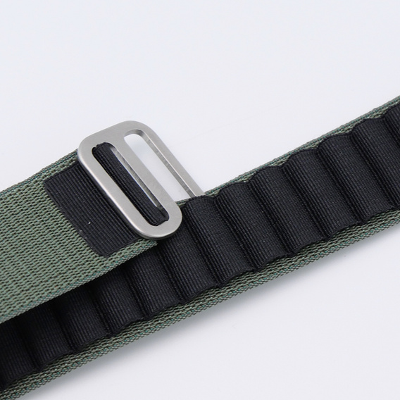 Pasek Nylonowy do Apple Watch 1/2/3/4/5/6/7/8/9/10/11/SE Ultra 1/2/3 42/44/45/46/49mm, Zielony / Czarny