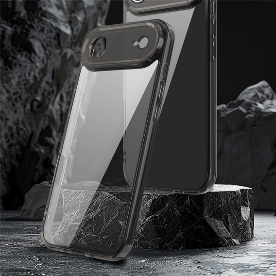 Etui do iPhone Air, silikonowe z twardym tyłem, przydymione czarne