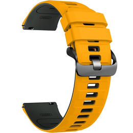 Pasek Silikonowy Uniwersalny 22mm, Żółty / Szary