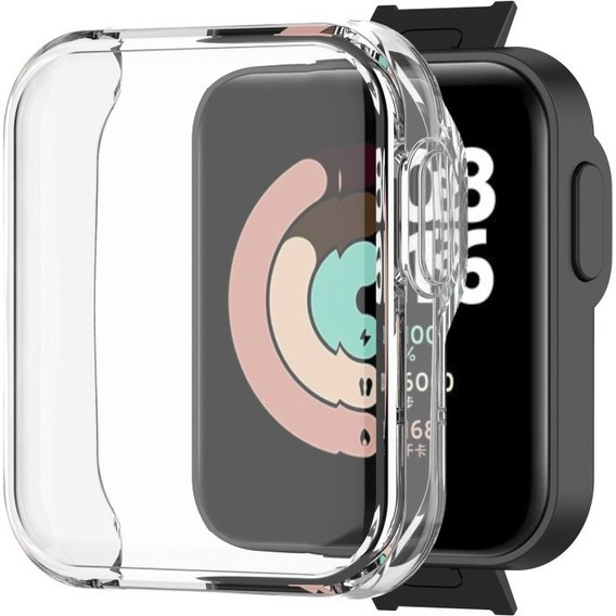 2w1 Etui silikonowe case z osłoną na ekran do Xiaomi Mi Watch Lite, Przezroczyste