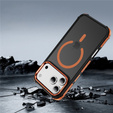 Etui pancerne do iPhone 17 Pro Max, Matt Case, do MagSafe, matowe z pomarańczową ramką
