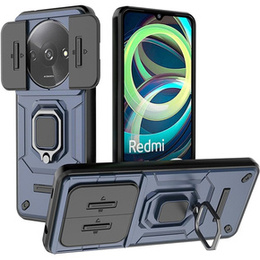 Etui do Xiaomi Redmi A3, KickStand Camera Lens, niebieskie