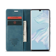 Etui CASEME do Huawei P30 Pro, Leather Wallet Case, niebieskie