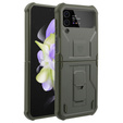 Etui pancerne do Samsung Galaxy Z Flip 4 5G, Dexnor Clip Holder, zielone