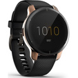 2w1 Etui z Osłoną Silikonową na ekran do Garmin Venu 2 Plus, Różowe złoto