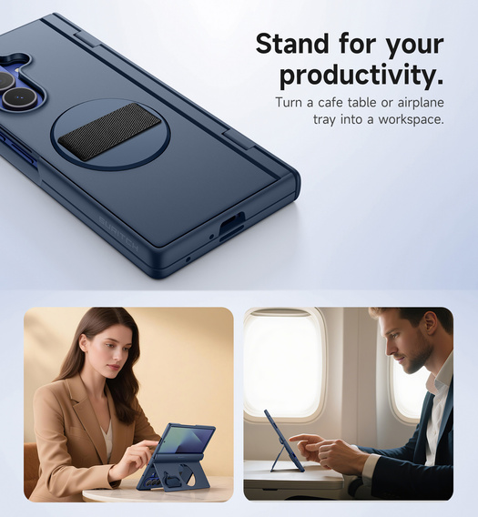 Etui do Samsung Galaxy Z Fold7, Suritch, niebieskie