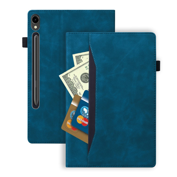 Etui do Samsung Galaxy Tab S10 FE+ Plus, Classic, z miejscem na rysik, niebieskie