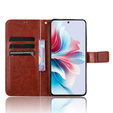 Etui z klapką do Oppo Reno 11F 5G, Crazy Horse Wallet, brązowe