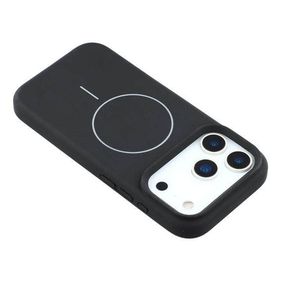 Etui silikonowe do iPhone 17 Pro - kompatybilne z MagSafe, antywstrząsowe, czarne
