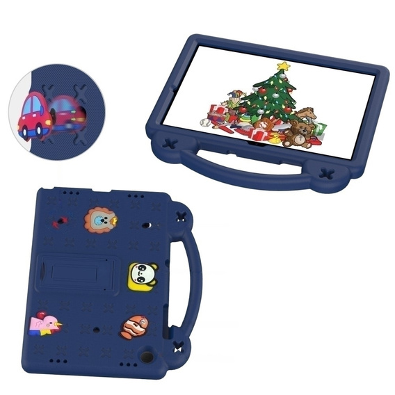 Etui do Samsung Galaxy Tab A11 Plus / A9 Plus, Cute Patterns, z podstawką, Granatowe