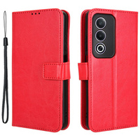 Etui z klapką do Oppo A80, Crazy Horse Wallet, czerwone