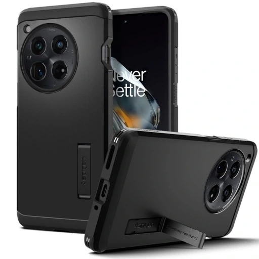 Etui Spigen do OnePlus 12 5G, Tough Armor, pancerna ochrona z podstawką, czarne