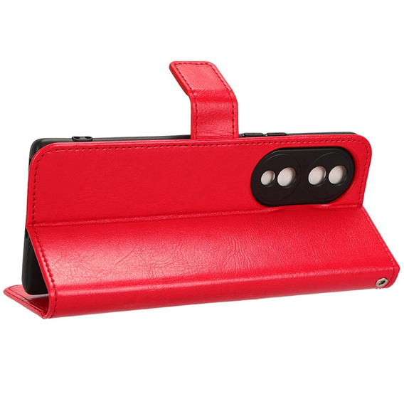 Etui z klapką do Honor 70 5G, Crazy Horse Wallet, czerwone